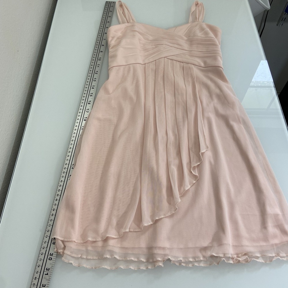 Junior Bridesmaid/ Flower Girl Dress Size 12 Petal Pink David's Bridal‎ Chiffon - Picture 3 of 7